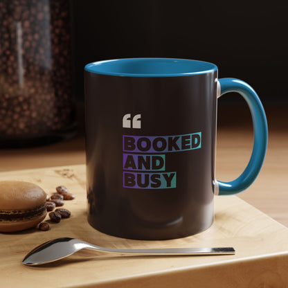 Booked and Busy Accent Coffee Mug — 11/15oz