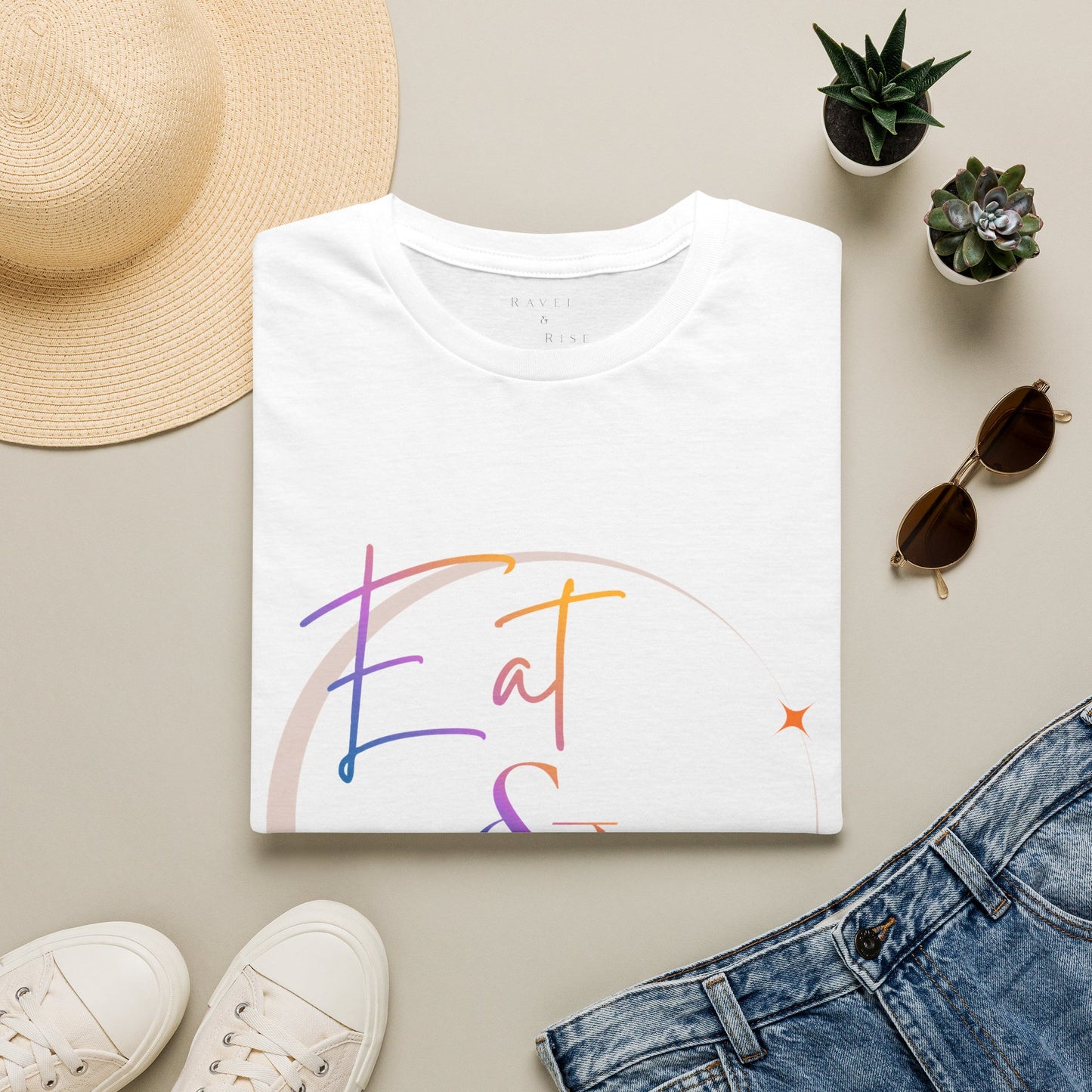 Eat & Shine Pastel Sunrise Inspirational T-Shirt