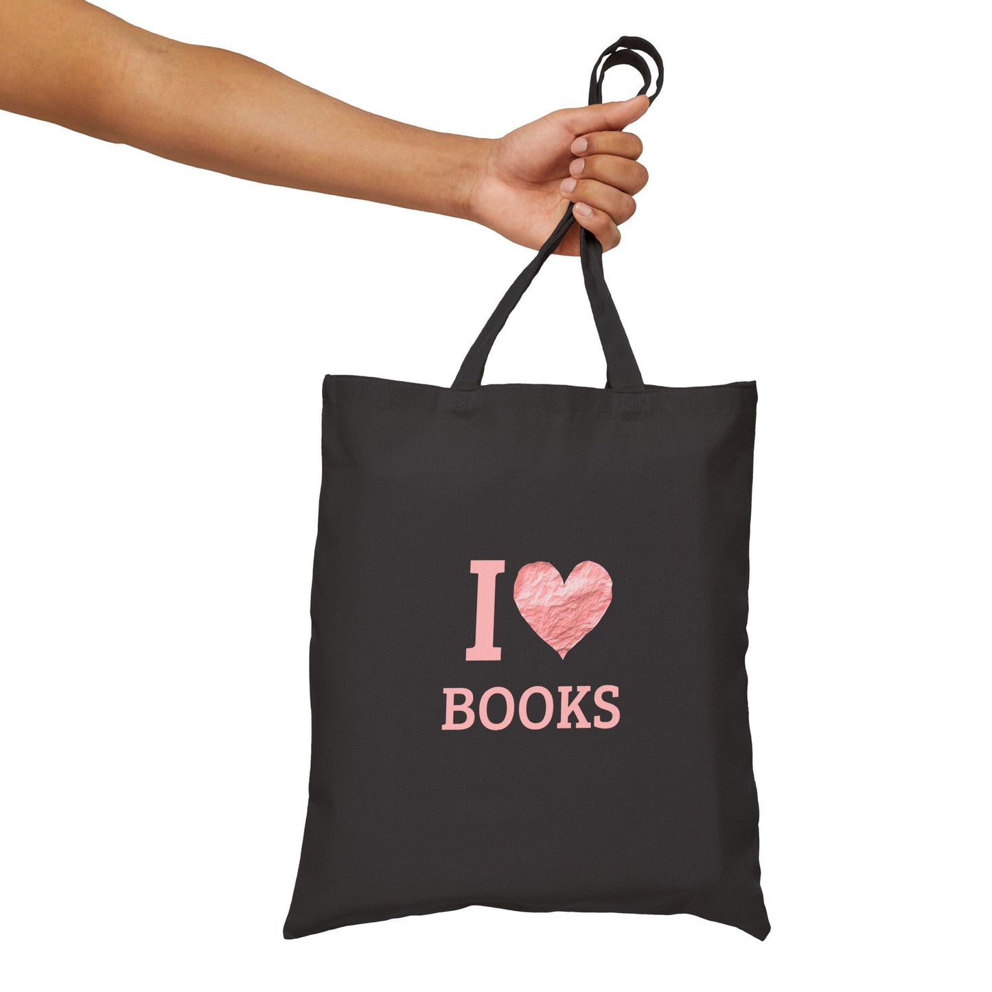 I  Love Books Canvas Tote Bag — Cute Book Lover & Library Tote