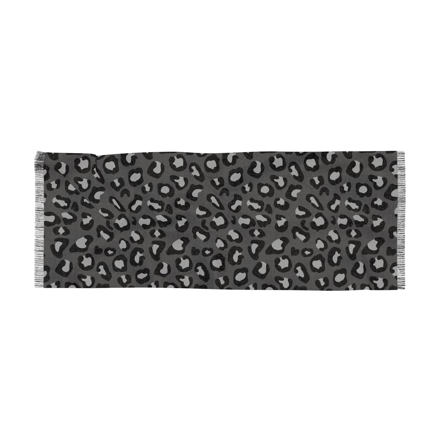Lightweight Leopard Print Scarf — Gray Animal Print Fashion Scarf
