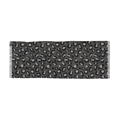 Lightweight Leopard Print Scarf — Gray Animal Print Fashion Scarf