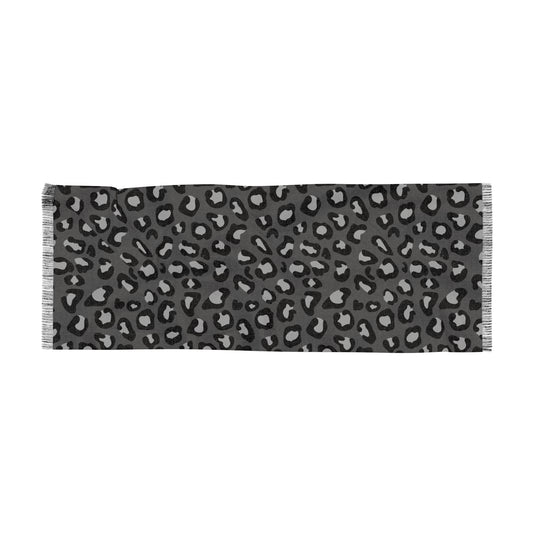 Lightweight Leopard Print Scarf — Gray Animal Print Fashion Scarf