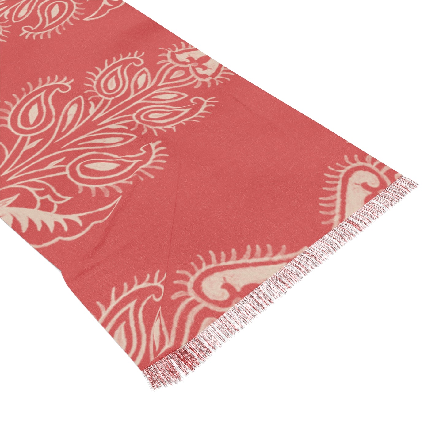 Boho Paisley Coral Lightweight Fashion Scarf