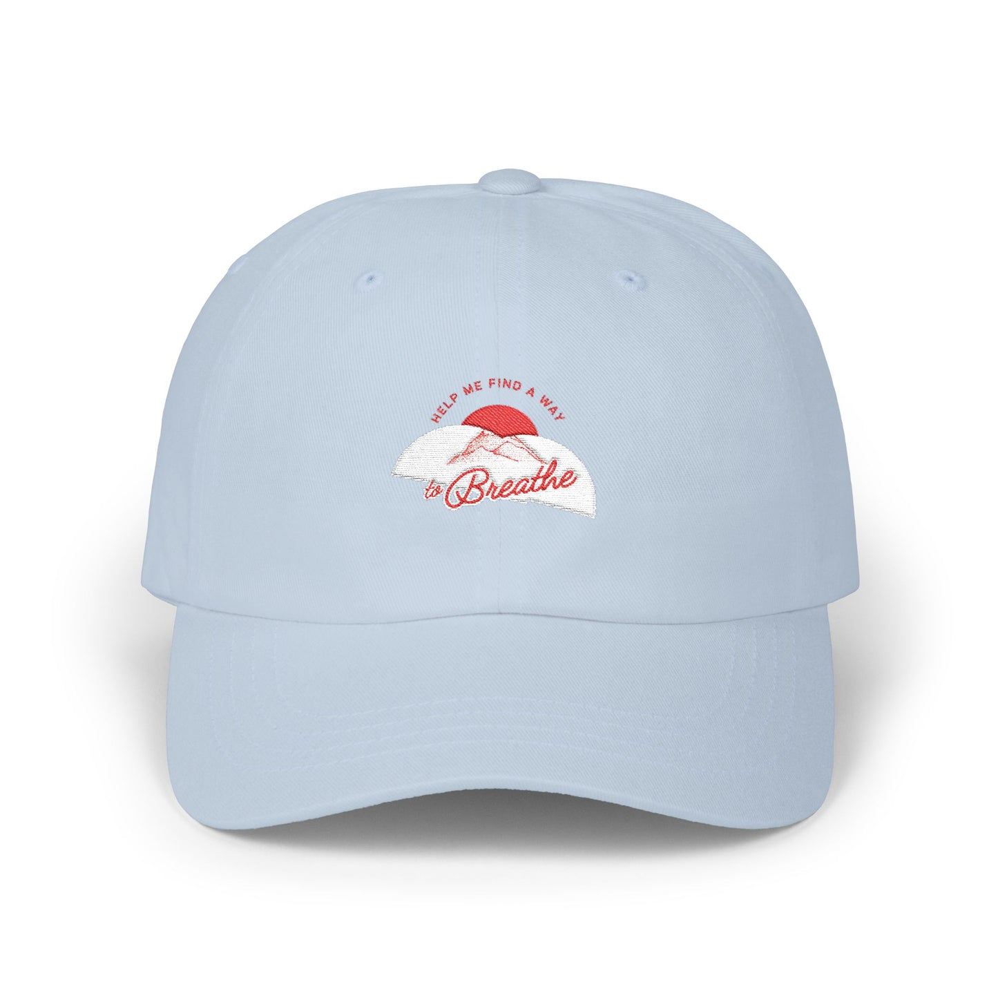 'Help me find a way to Breathe' Sunset Embroidered Baseball Hat