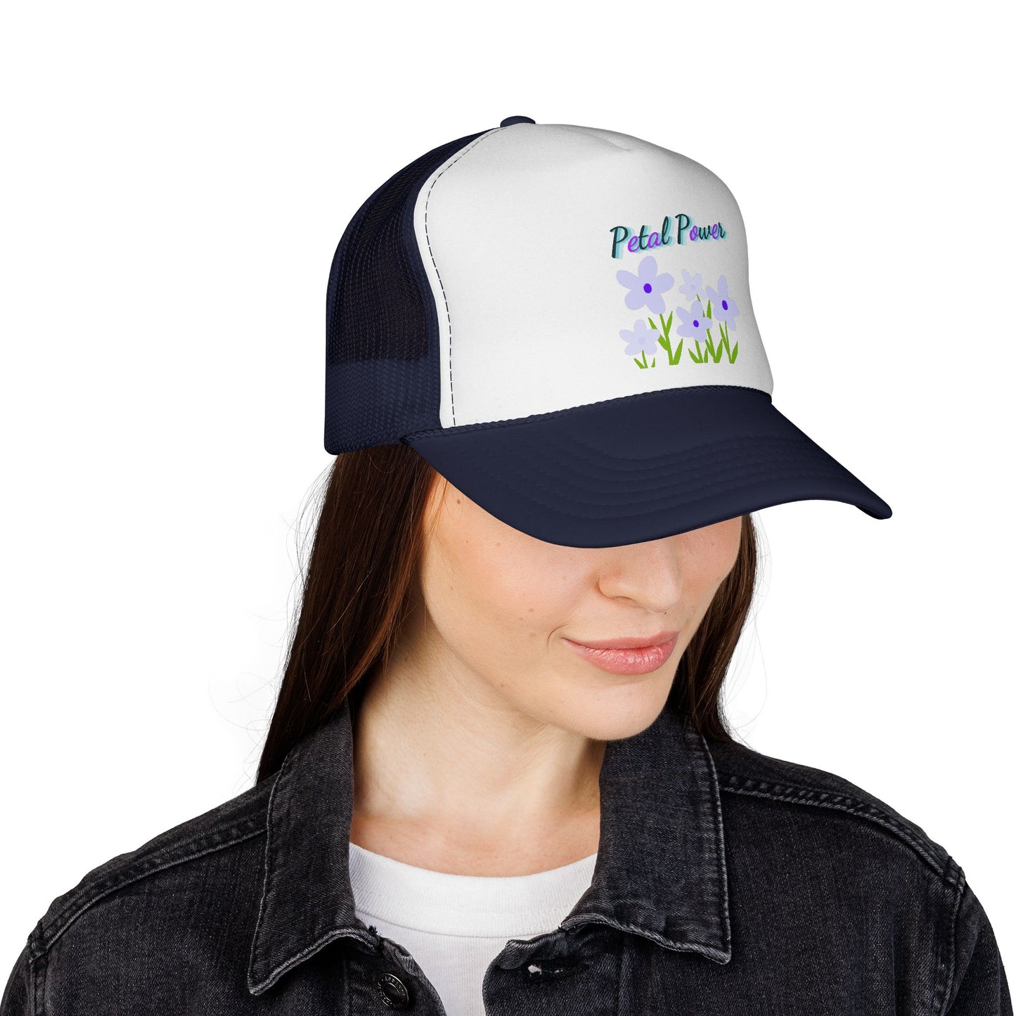 Petal Power Cap with Purple Flowers