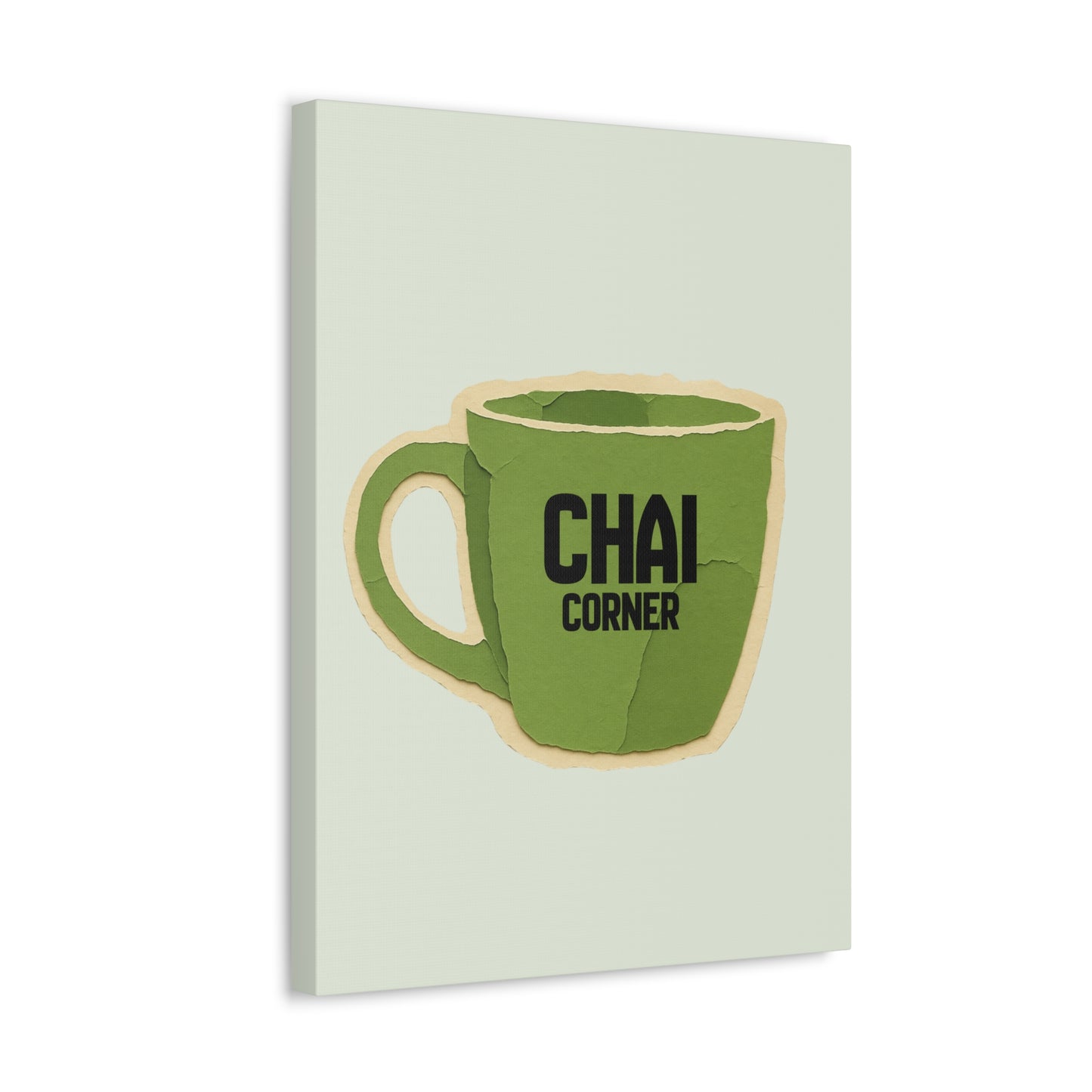 Chai Corner Canvas Art Green Wall Decor