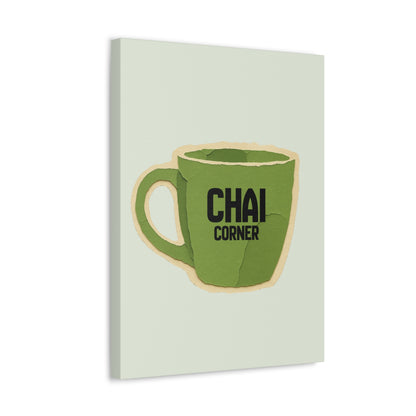 Chai Corner Canvas Art Green Wall Decor