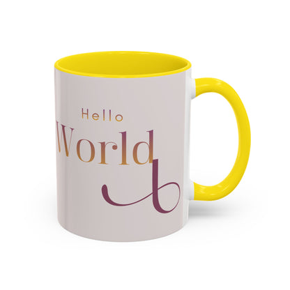 Hello World Modern Script Tech & Coder Accent Coffee Mug (11oz)