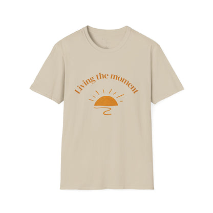 Living the Moment T-Shirt — Sun on the back, Beach Relaxed Tee