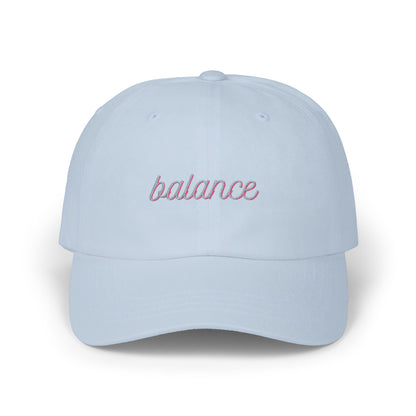 "Balance" Pink Script Embroidered Hat