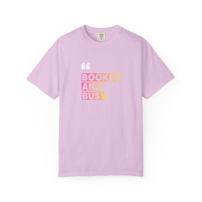Booked and Busy Graphic Cotton Tee for Book Lovers