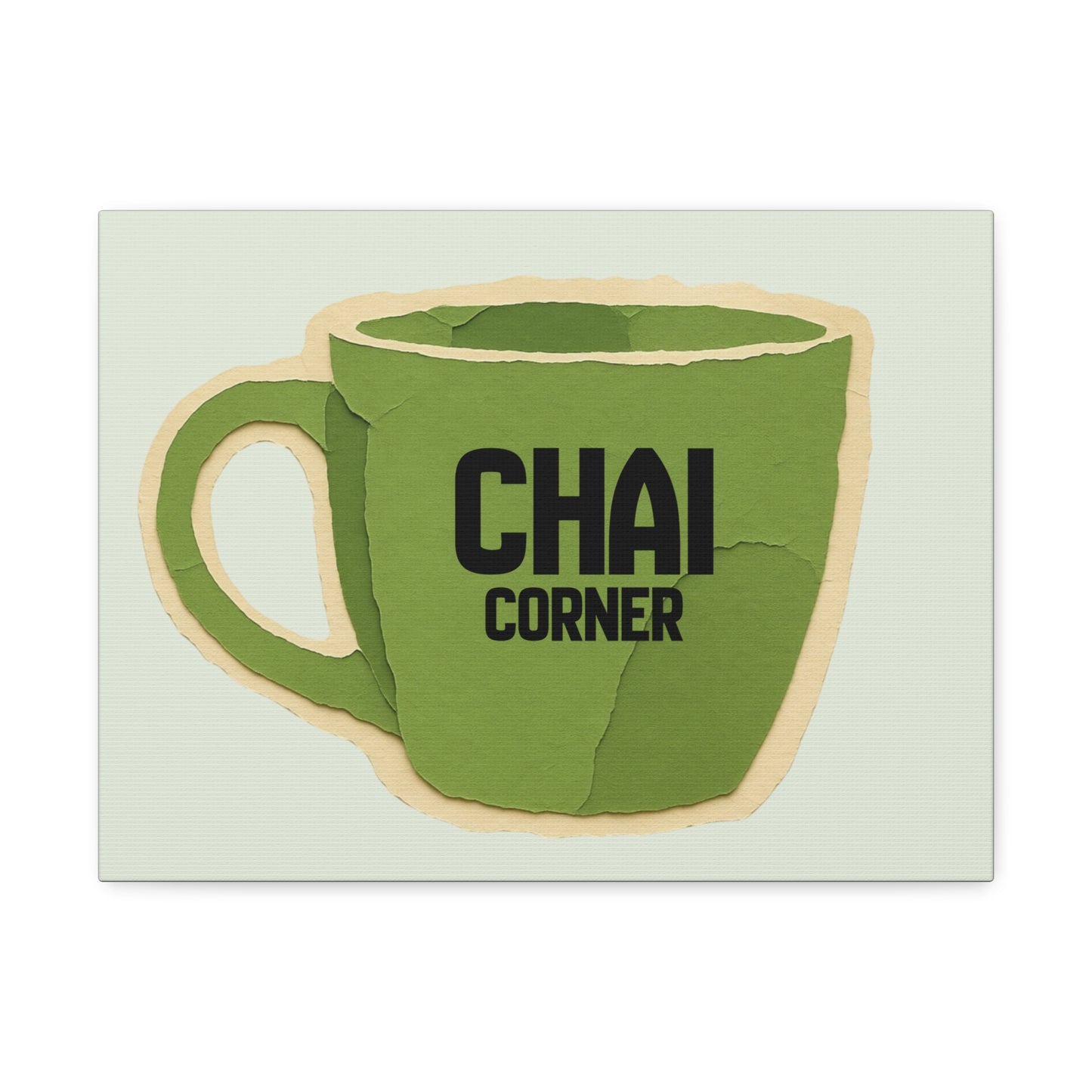 Chai Corner Canvas Art Green Wall Decor
