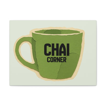 Chai Corner Canvas Art Green Wall Decor