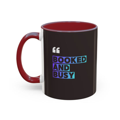 Booked and Busy Accent Coffee Mug — 11/15oz