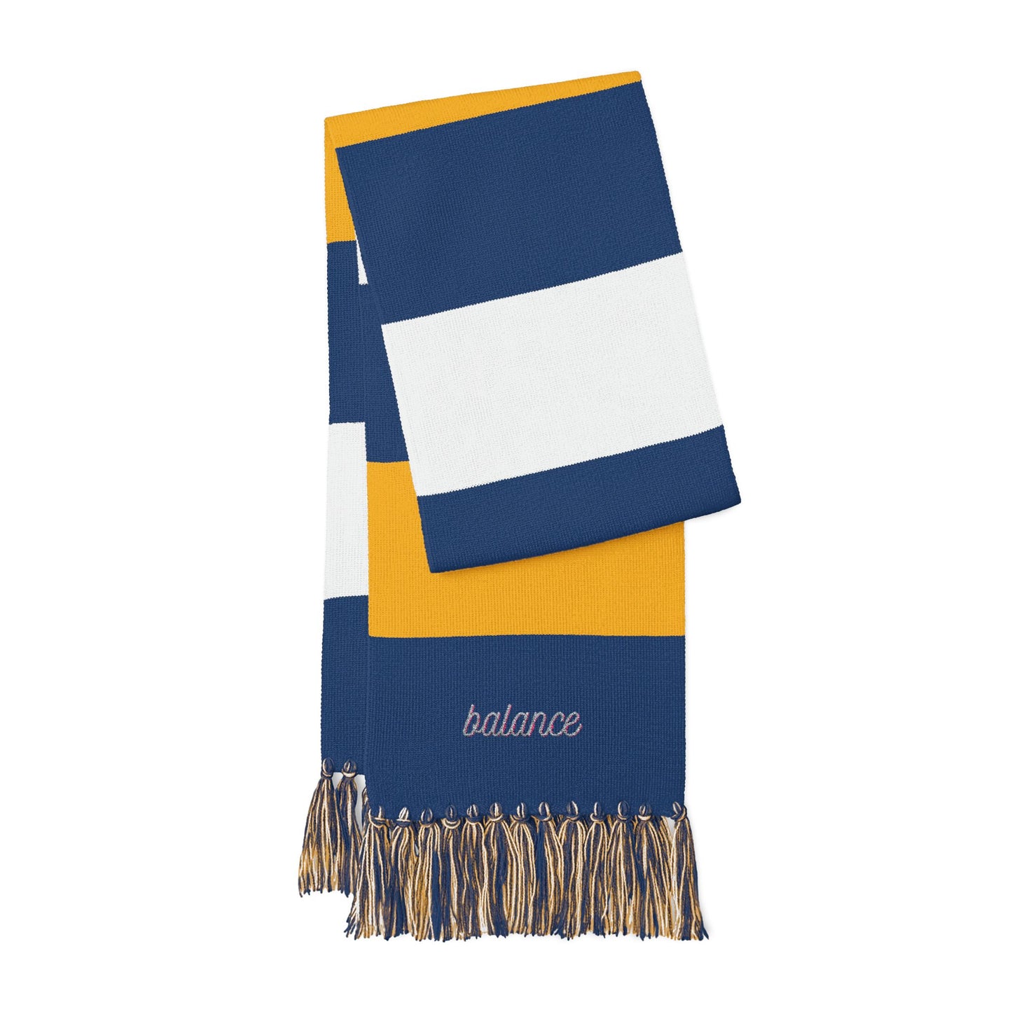 Balance Embroidered Striped Scarf
