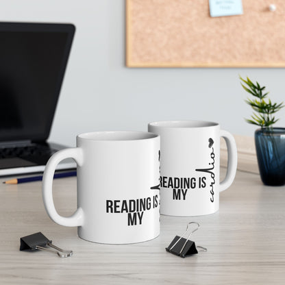 Reading is my cardio - Ceramic Mug, (11oz, 15oz)
