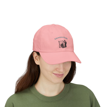 Adventure Mode Dad Cap – Vintage Camera & Map Embroidered Hat