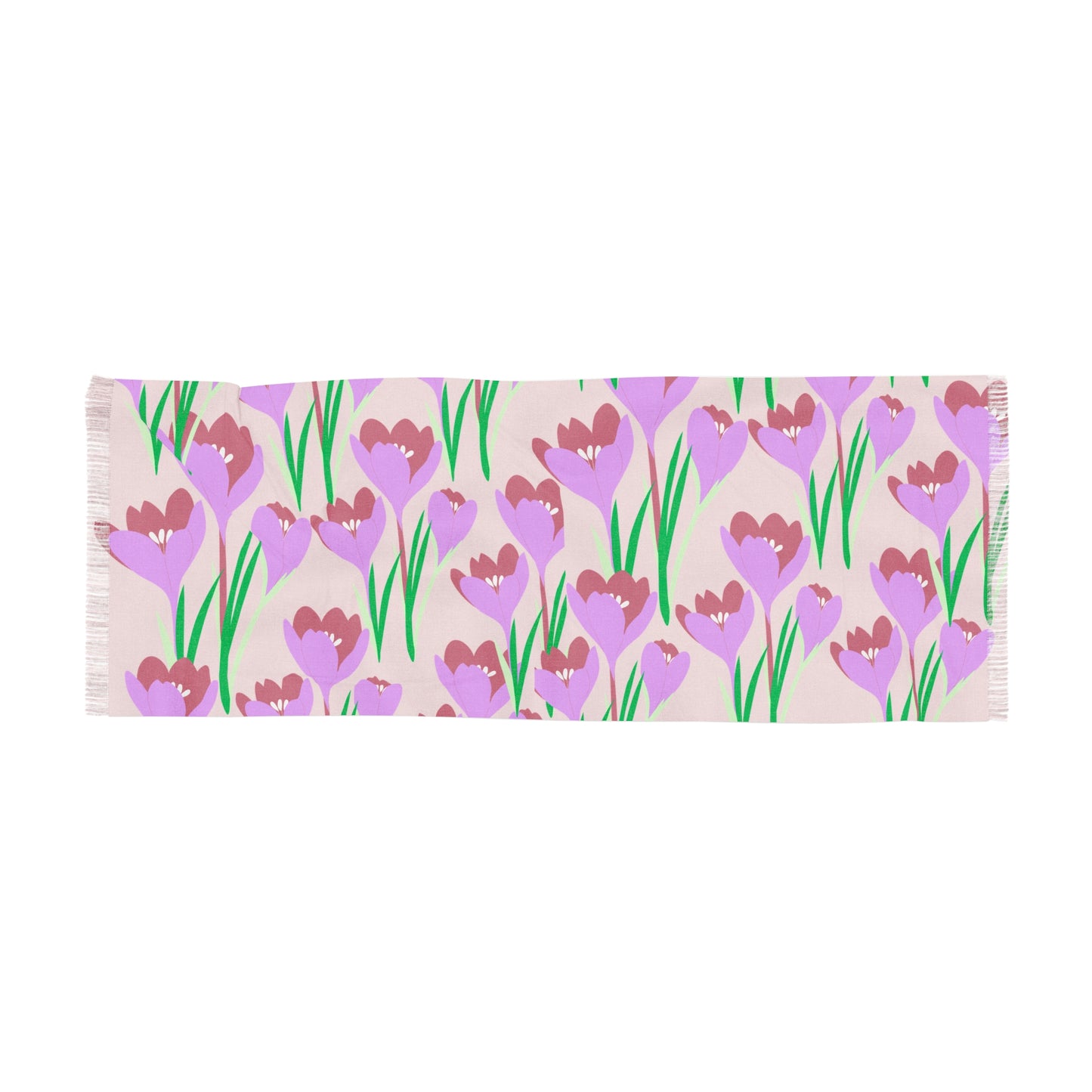 Pastel Crocus Spring Lightweight Floral Wrap Scarf