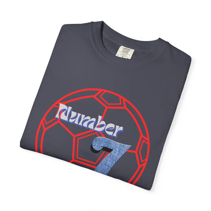 Soccer Number 7 Vintage Red Ball Graphic T-Shirt