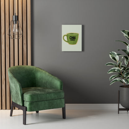 Chai Corner Canvas Art Green Wall Decor