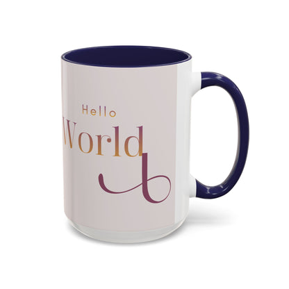 Hello World Modern Script Tech & Coder Accent Coffee Mug (11oz)