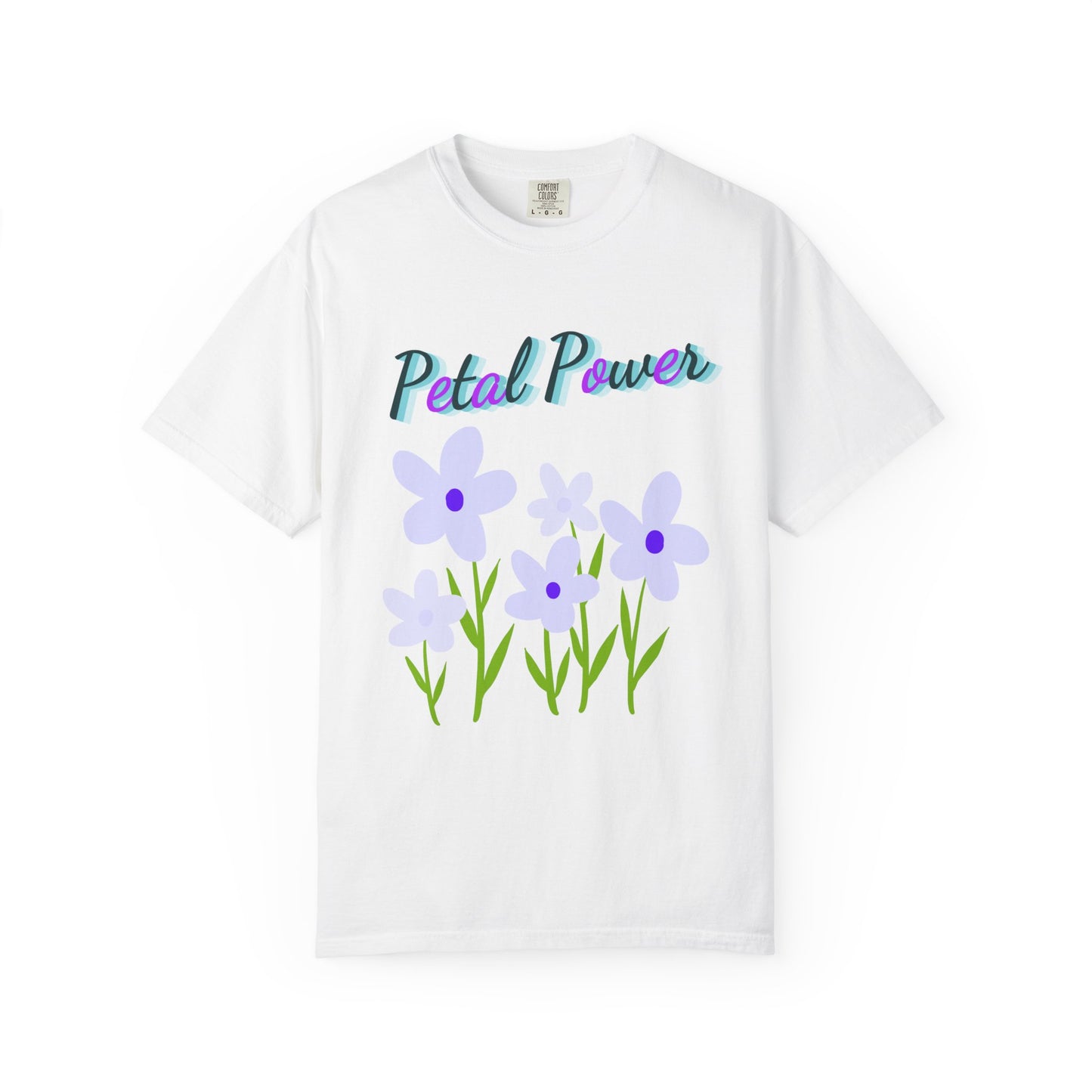 Petal Power T-Shirt — Floral Graphic Tee with Purple Flowers