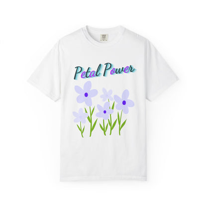 Petal Power T-Shirt — Floral Graphic Tee with Purple Flowers