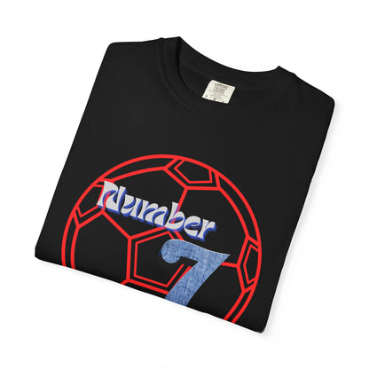 Soccer Number 7 Vintage Red Ball Graphic T-Shirt