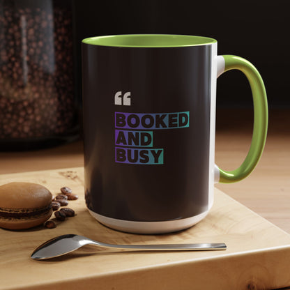 Booked and Busy Accent Coffee Mug — 11/15oz
