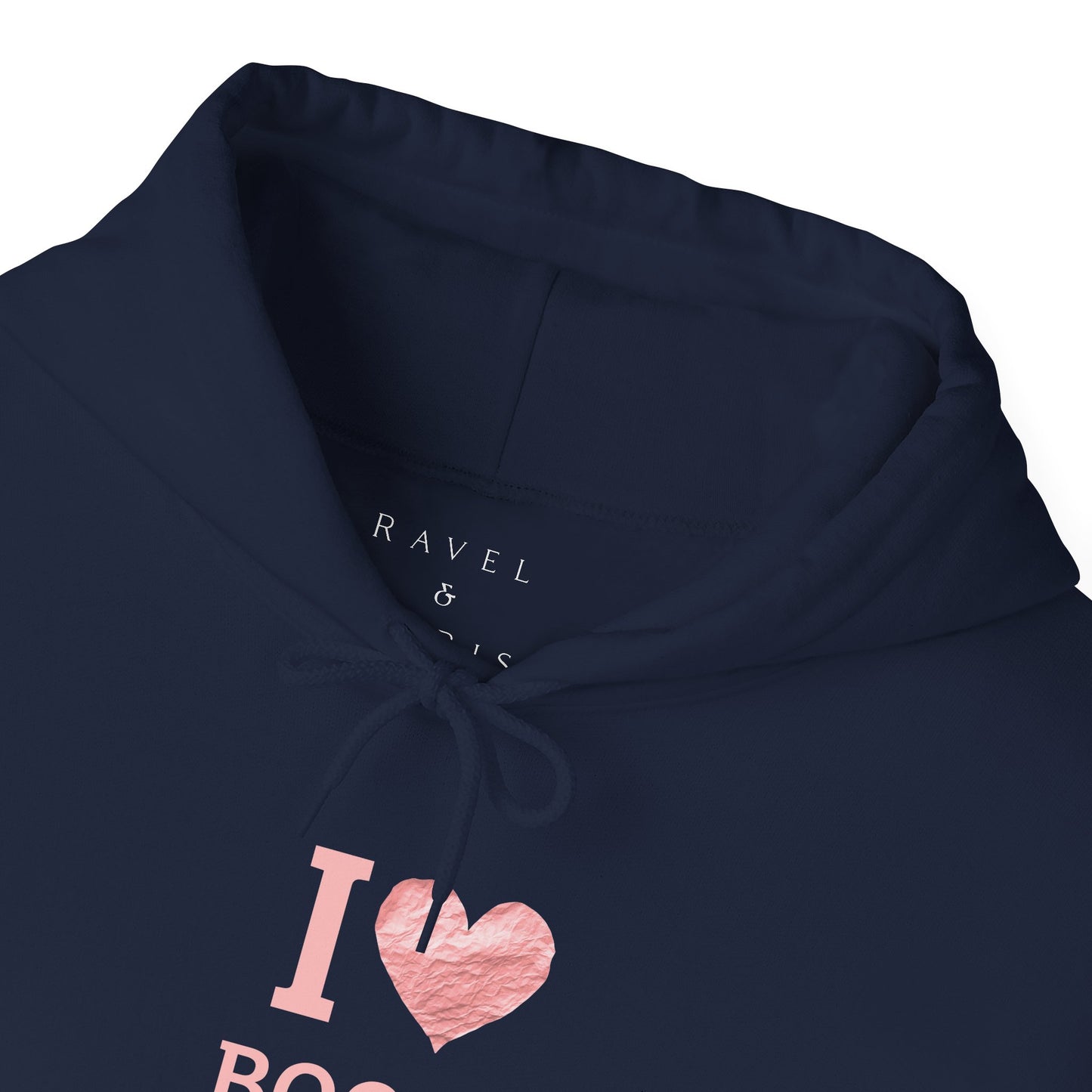 I  Love Books Hoodie — Pink Heart Book Lover Pullover