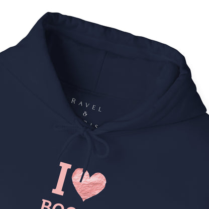 I  Love Books Hoodie — Pink Heart Book Lover Pullover