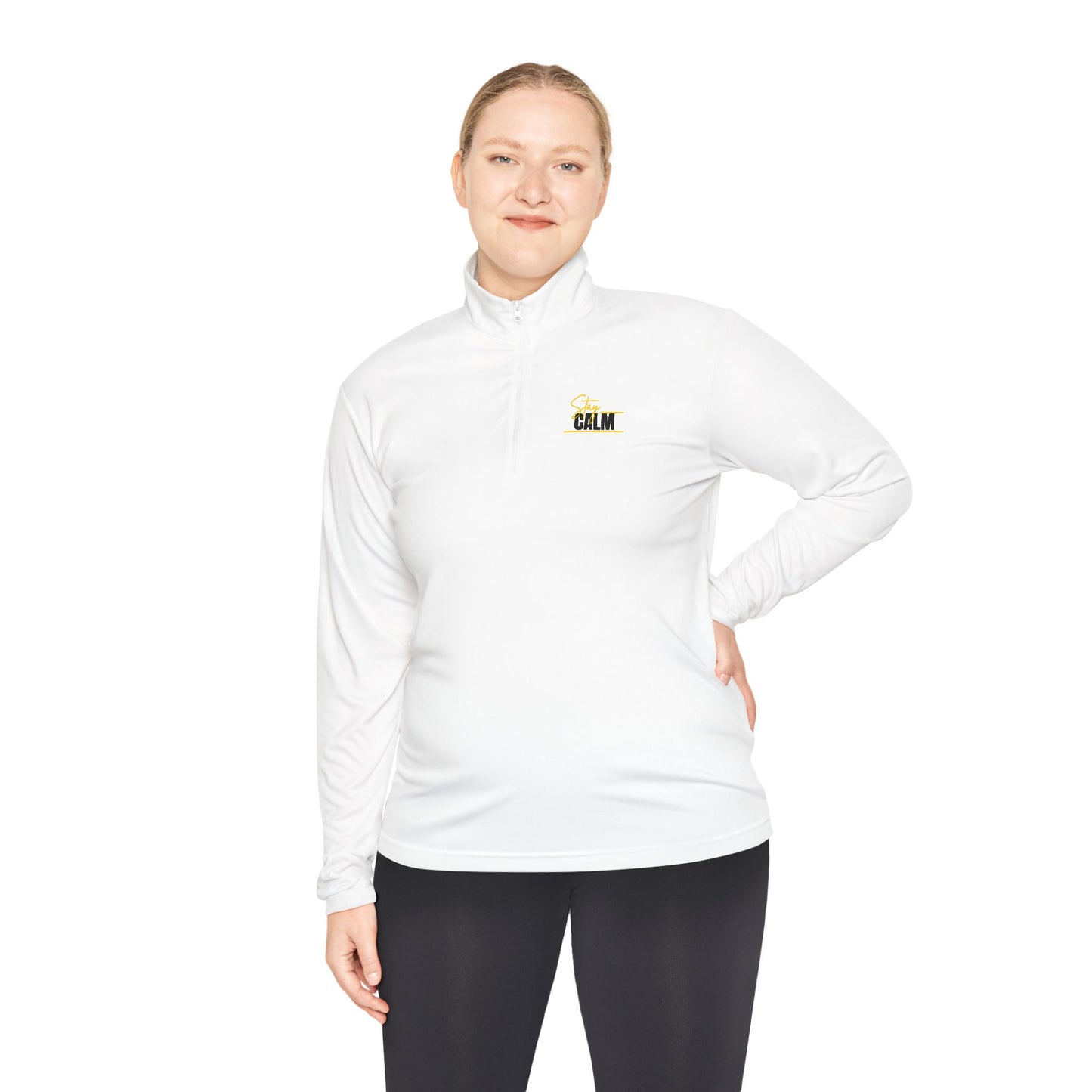 Stay Calm Retro Yellow Camper Logo Chest Embroidery Pullover