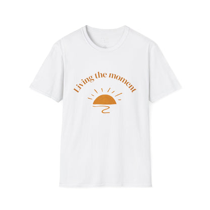 Living the Moment T-Shirt — Sun on the back, Beach Relaxed Tee