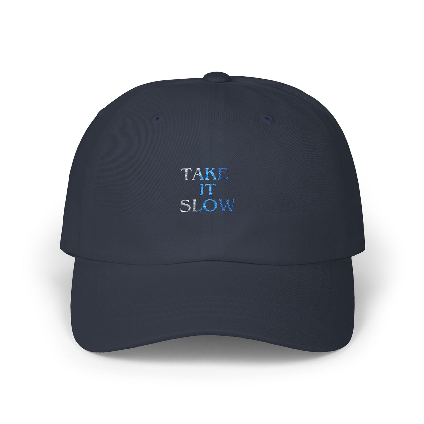 Take It Slow Relaxed White Baseball Hat