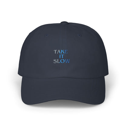 Take It Slow Relaxed White Baseball Hat