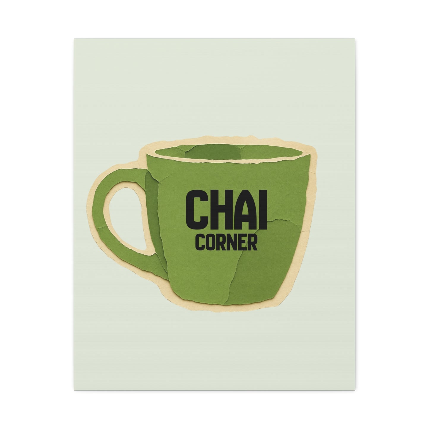 Chai Corner Canvas Art Green Wall Decor