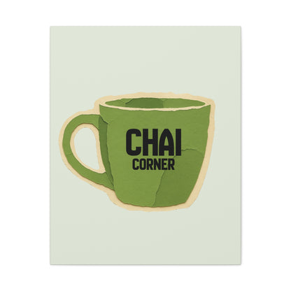 Chai Corner Canvas Art Green Wall Decor