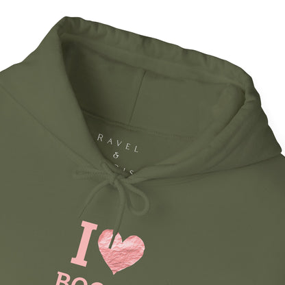 I  Love Books Hoodie — Pink Heart Book Lover Pullover