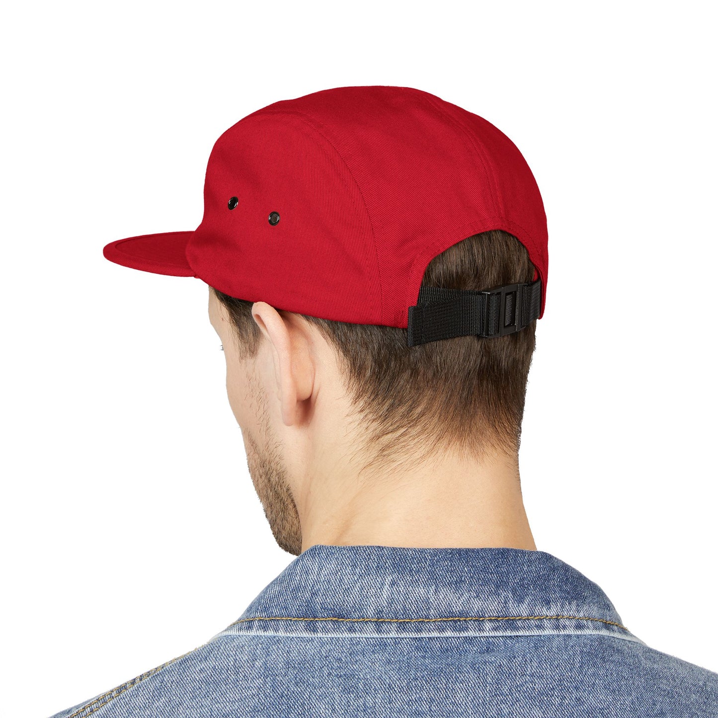 Embroidered "Smile" 5-Panel Cap