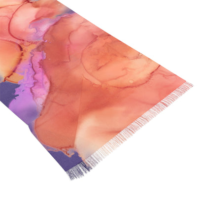 Peach & Lavender Abstract Wrap Scarf
