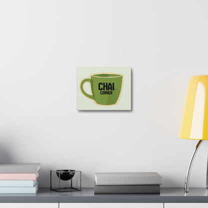 Chai Corner Canvas Art Green Wall Decor