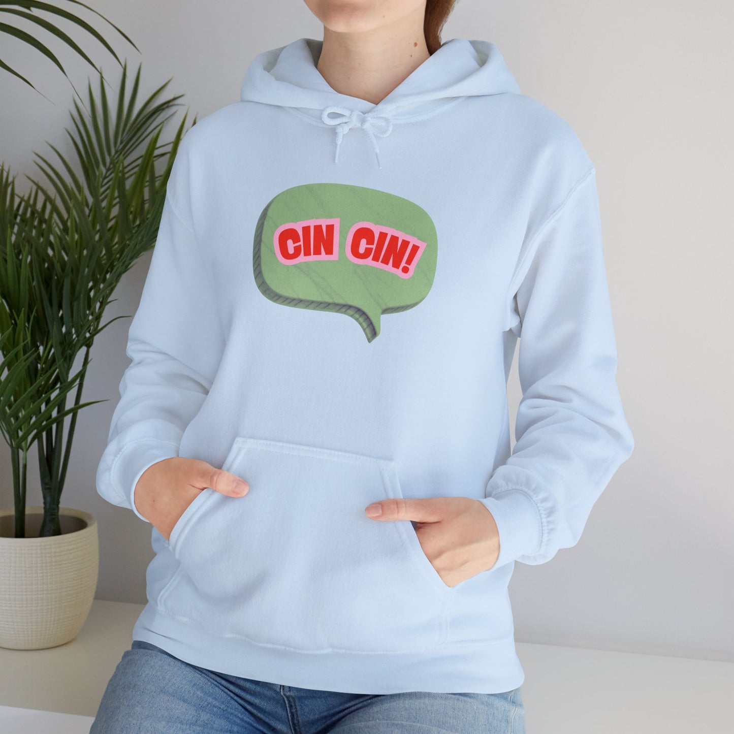Cin Cin! Speech Bubble Hoodie Italian Cheers Graphic Sweatshirt