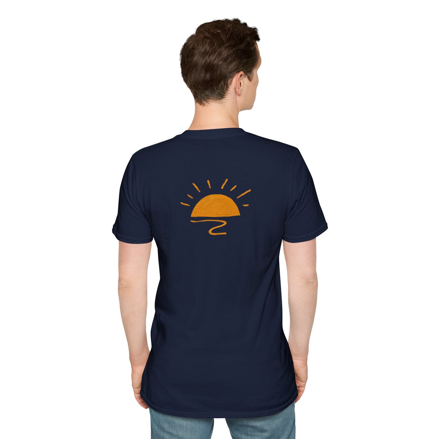 Living the Moment T-Shirt — Sun on the back, Beach Relaxed Tee