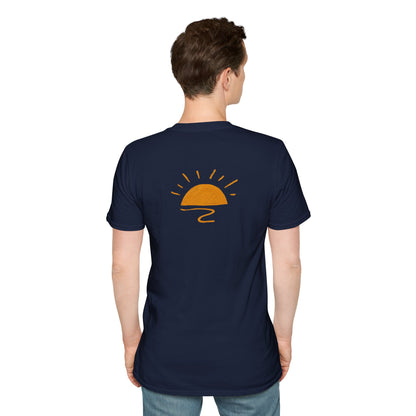 Living the Moment T-Shirt — Sun on the back, Beach Relaxed Tee