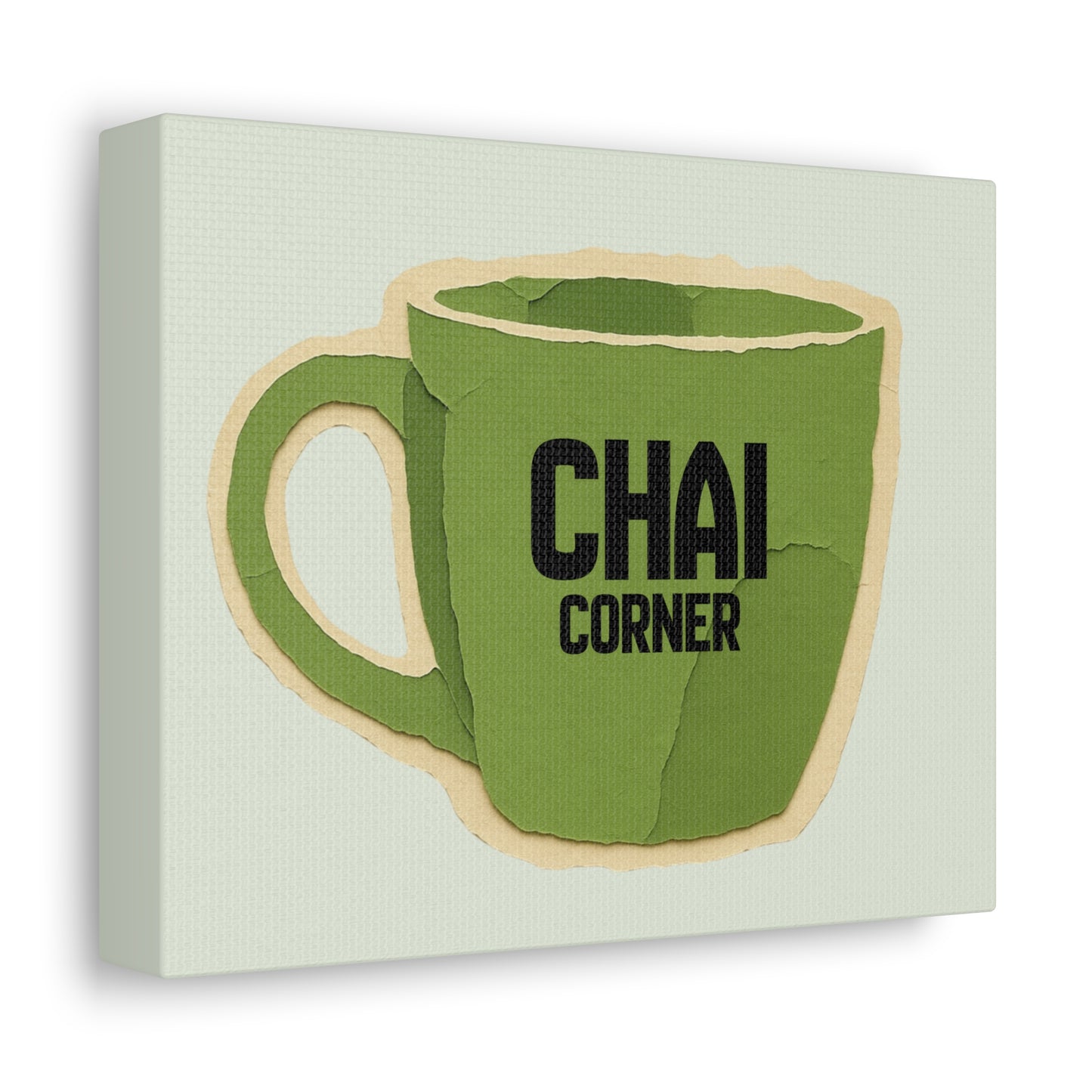Chai Corner Canvas Art Green Wall Decor