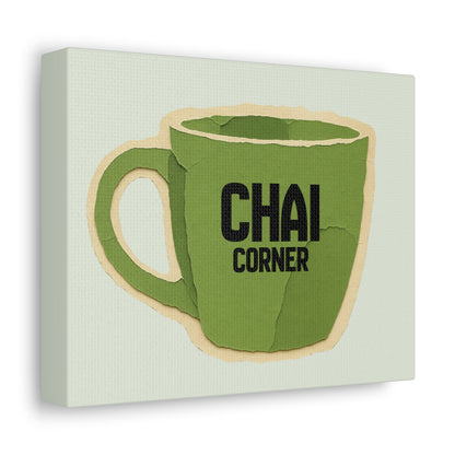 Chai Corner Canvas Art Green Wall Decor