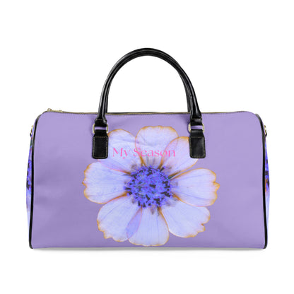 Lavender Floral Leather Travel Bag –Duffel