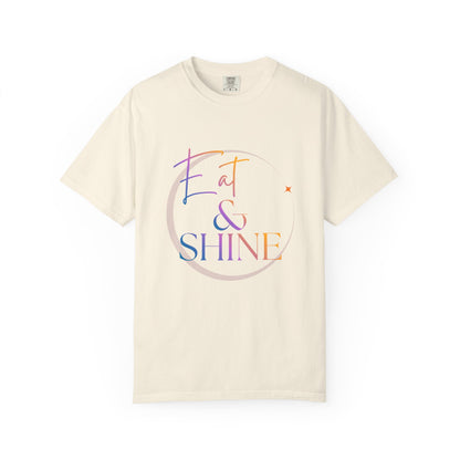 Eat & Shine T-Shirt — Minimal Gold Script Graphic Tee