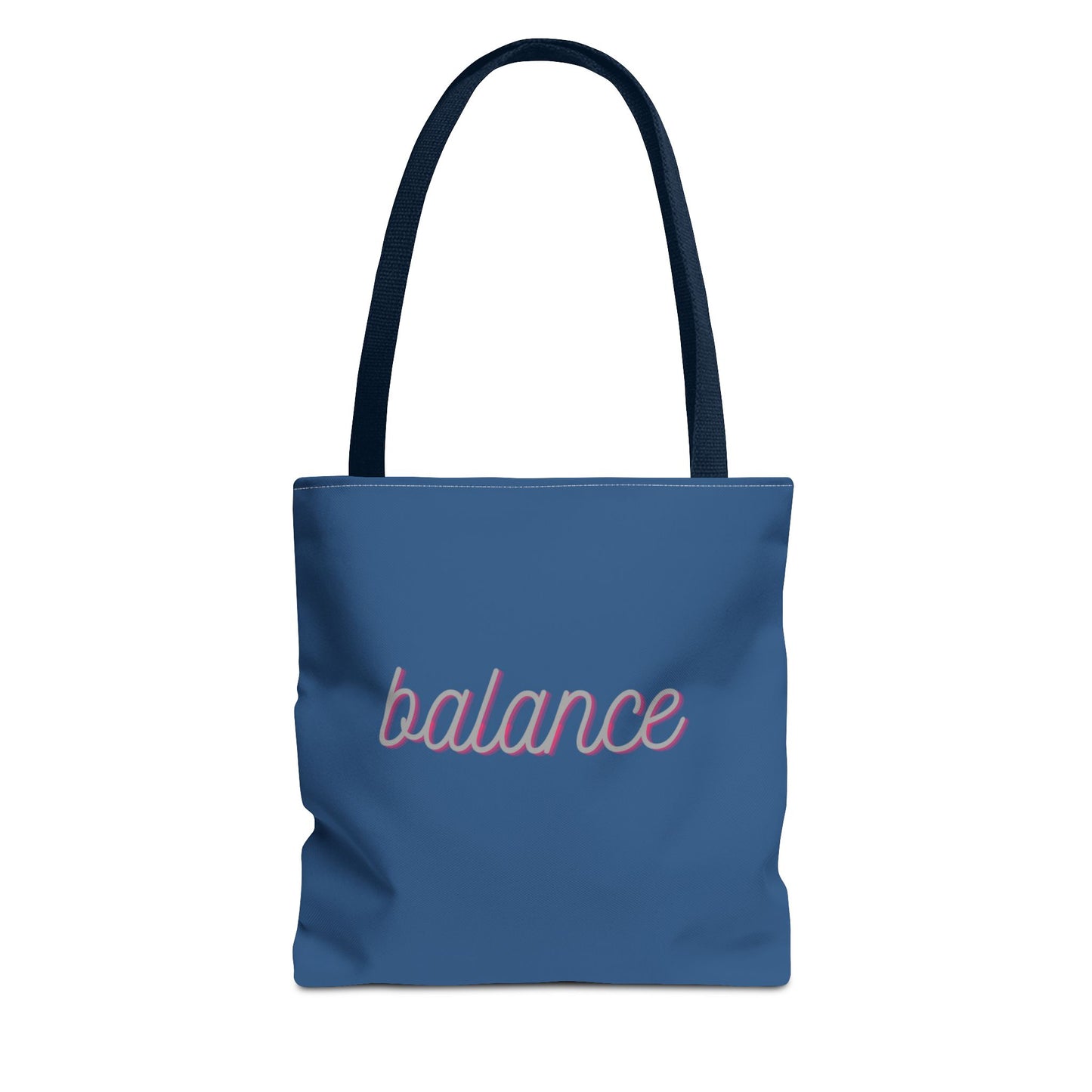 Blue Script ‘balance’ Canvas Tote for Everyday Mindfulness