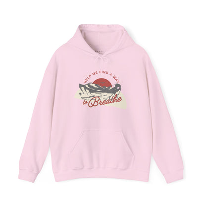 Help me find a Way to Breathe Hoodie — Relaxing Nature Graphic Pullover
